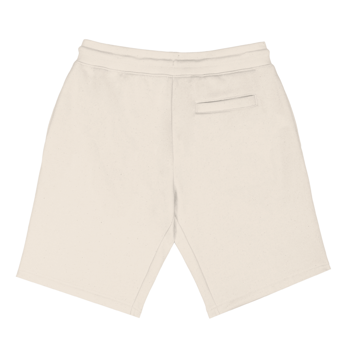 Achterkant van de ivory short 'FØØL' short.