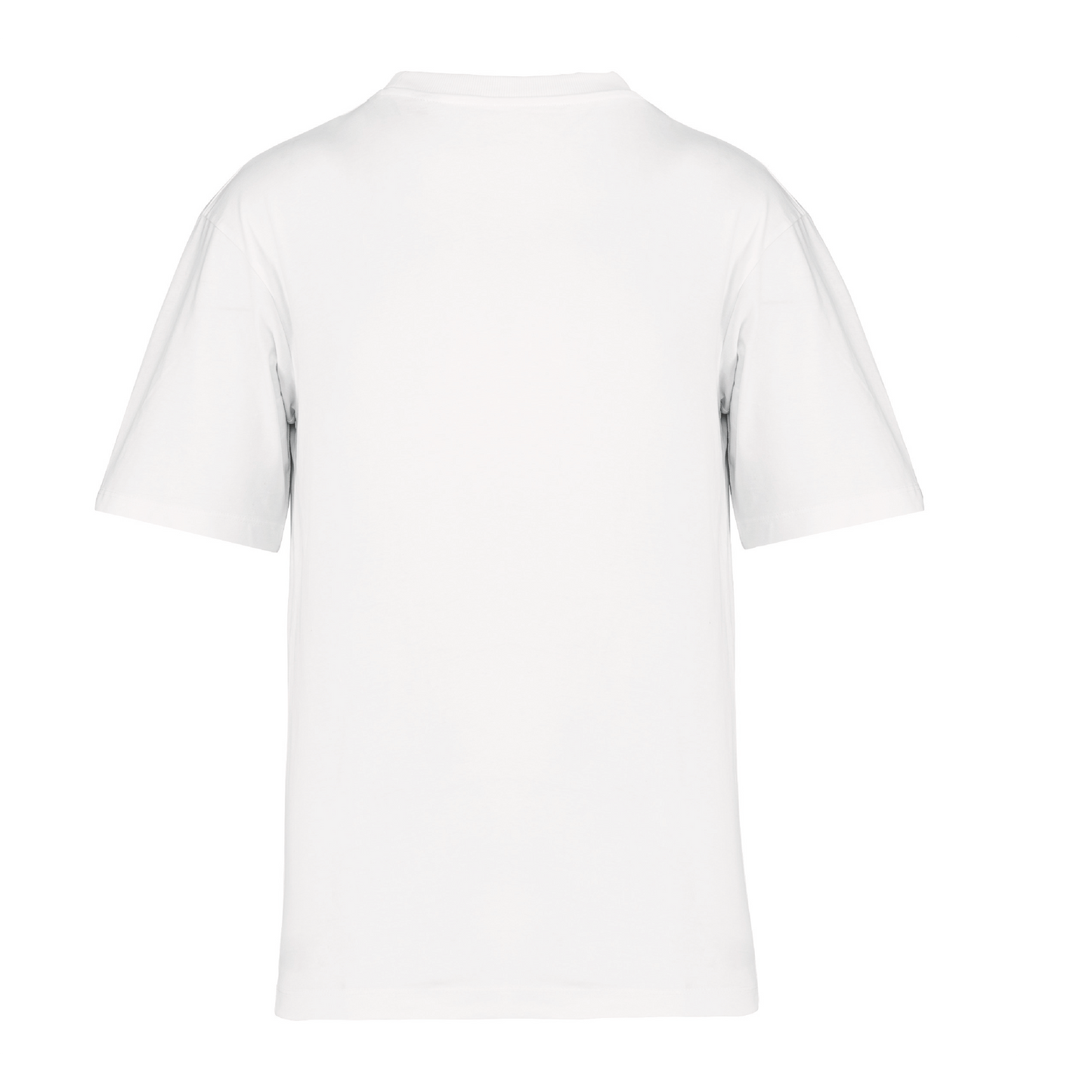 Achterkant van wit t-shirt