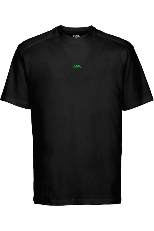 FØØL green circle T-shirt - Zwart
