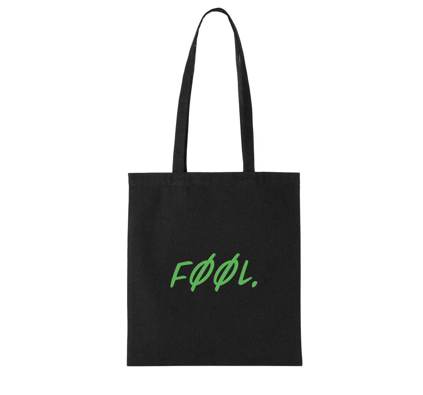 FØØL shopper neon green logo – Zwart