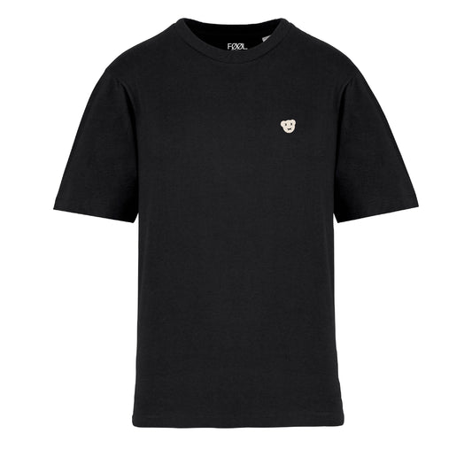 Zwart t-shirt met wit 'Bear' logo op de borst.
