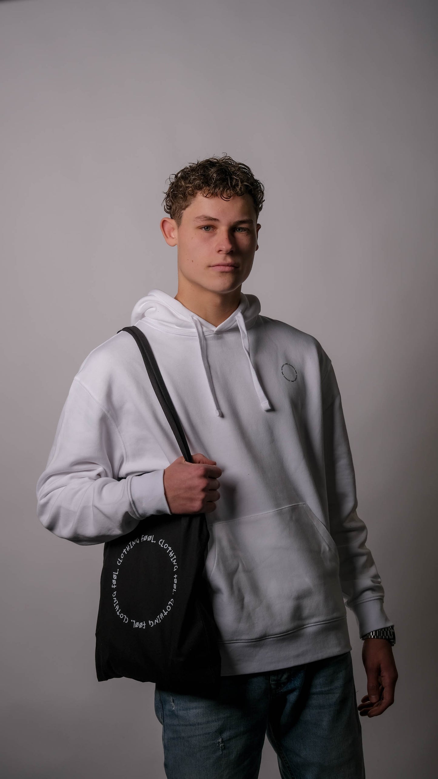 Black circle hoodie - Wit