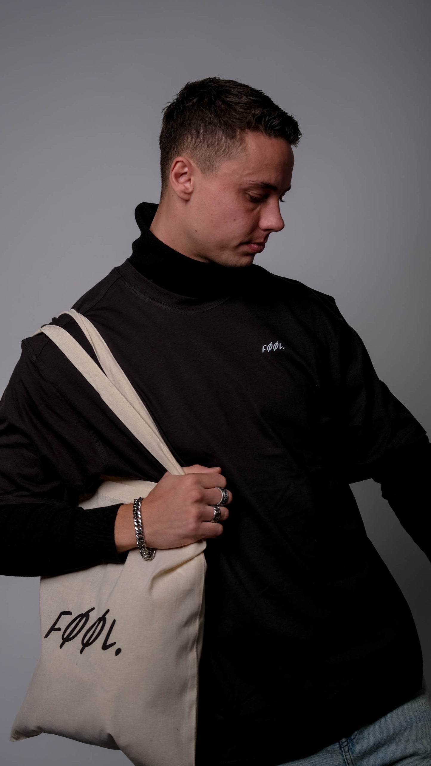 FØØL shopper basic logo – Naturel