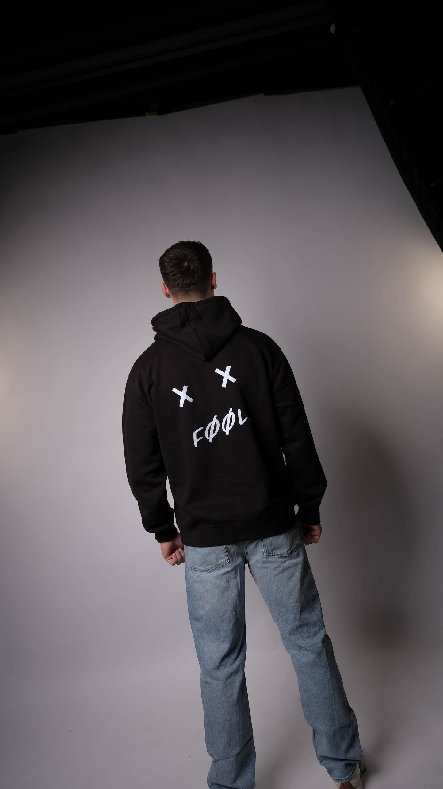 Abstract bear design hoodie - Zwart