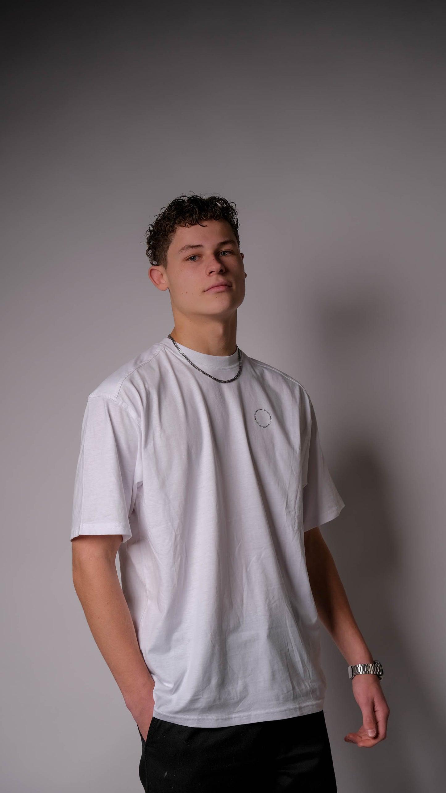 FØØL black circle T-shirt - Wit