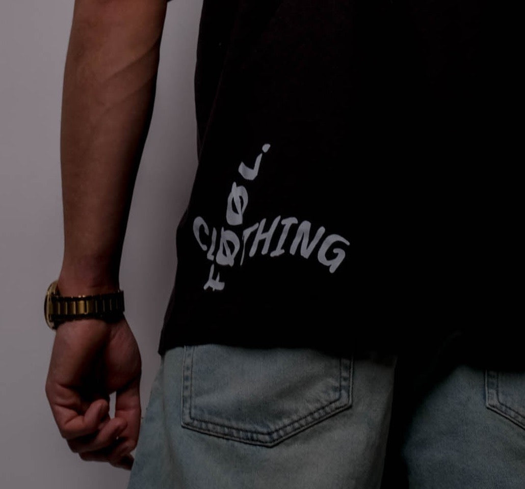 FØØL wavy T-shirt - Zwart