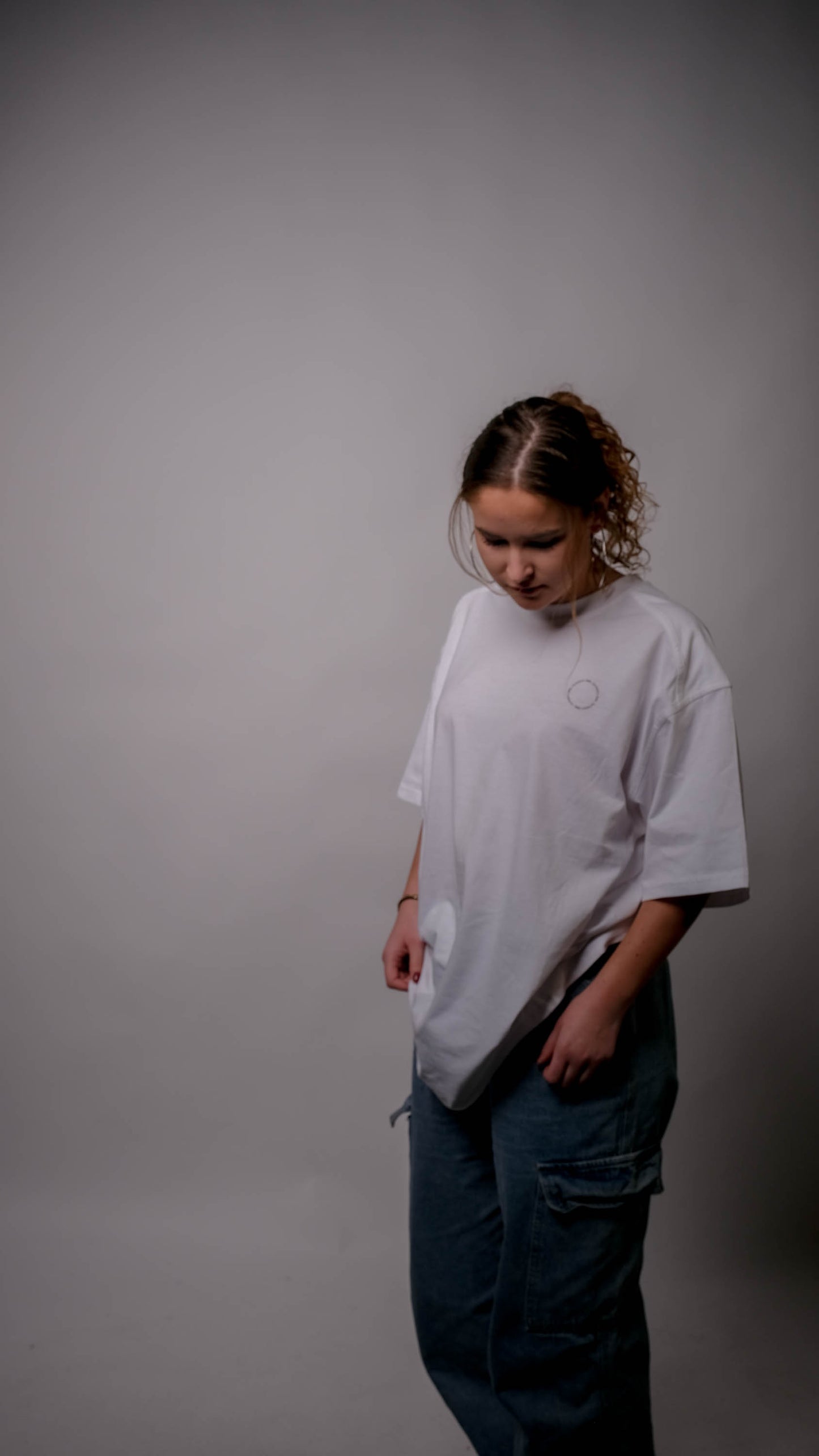 FØØL black circle T-shirt - Wit