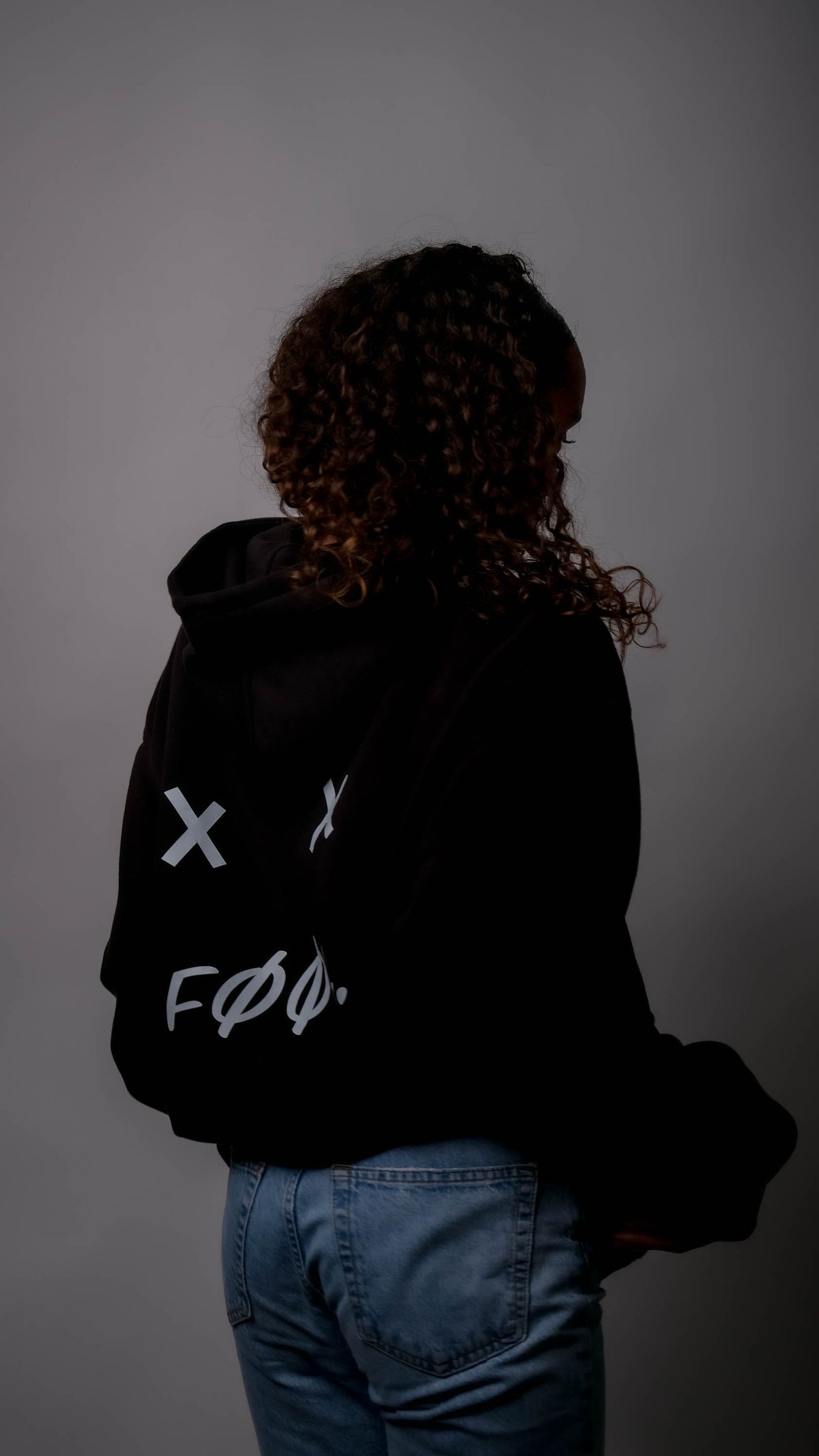 Abstract bear design hoodie - Zwart