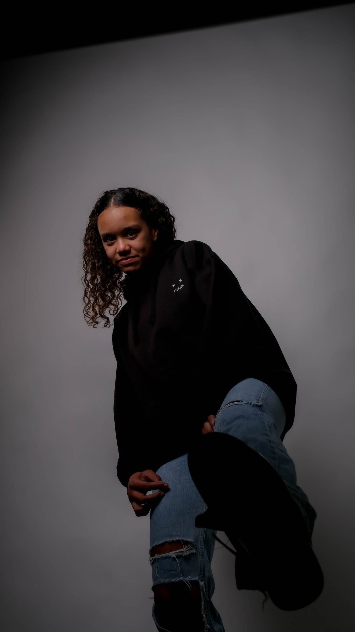 Abstract bear design hoodie - Zwart